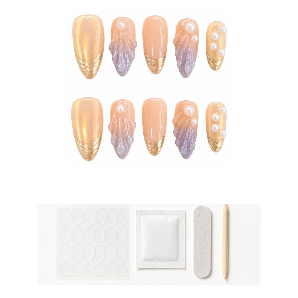press-on-nails-gold-lavender-shell-pearl-application-kit.webp