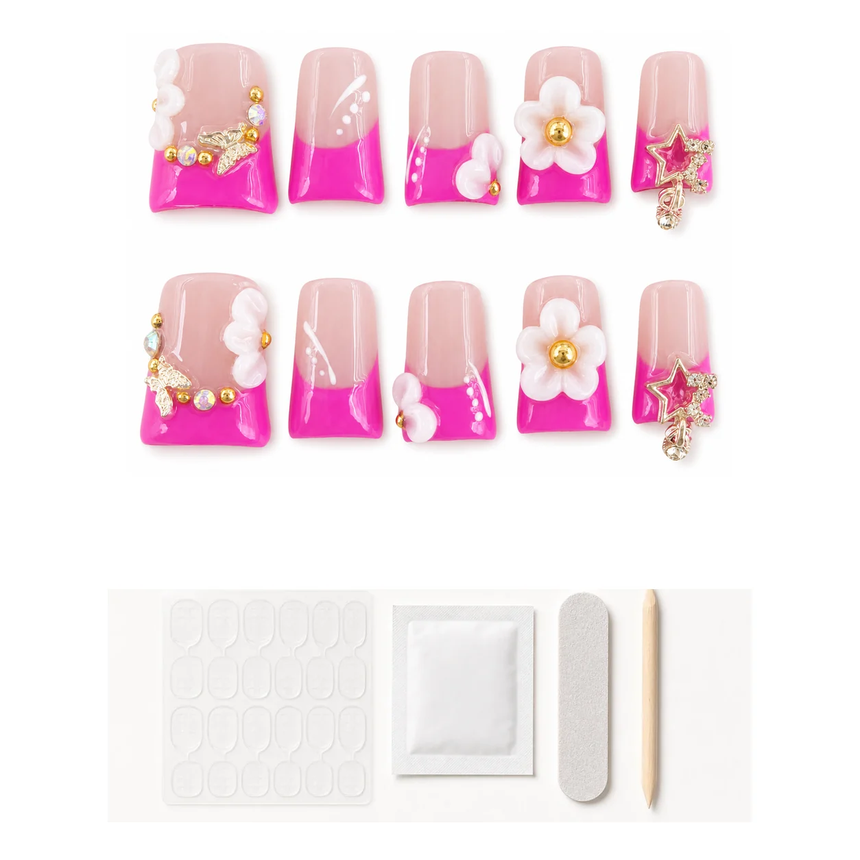 press-on-nails-hot-pink-french-flower-charm-application-kit.webp